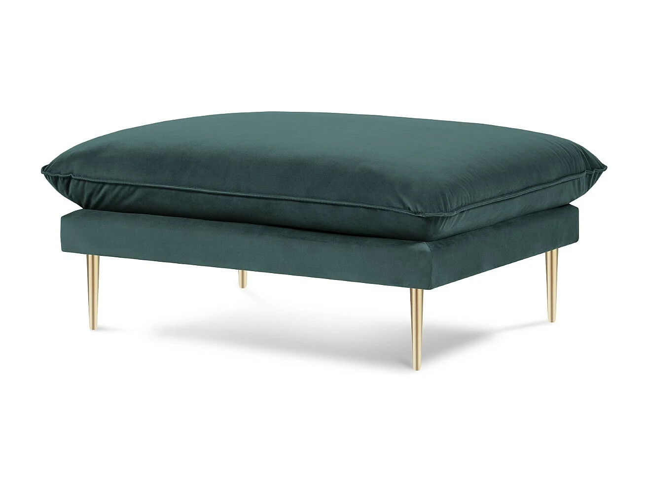 Cosmopolitan Design - Pouf "Vienna" en velours pétrole - 100x80x43cm