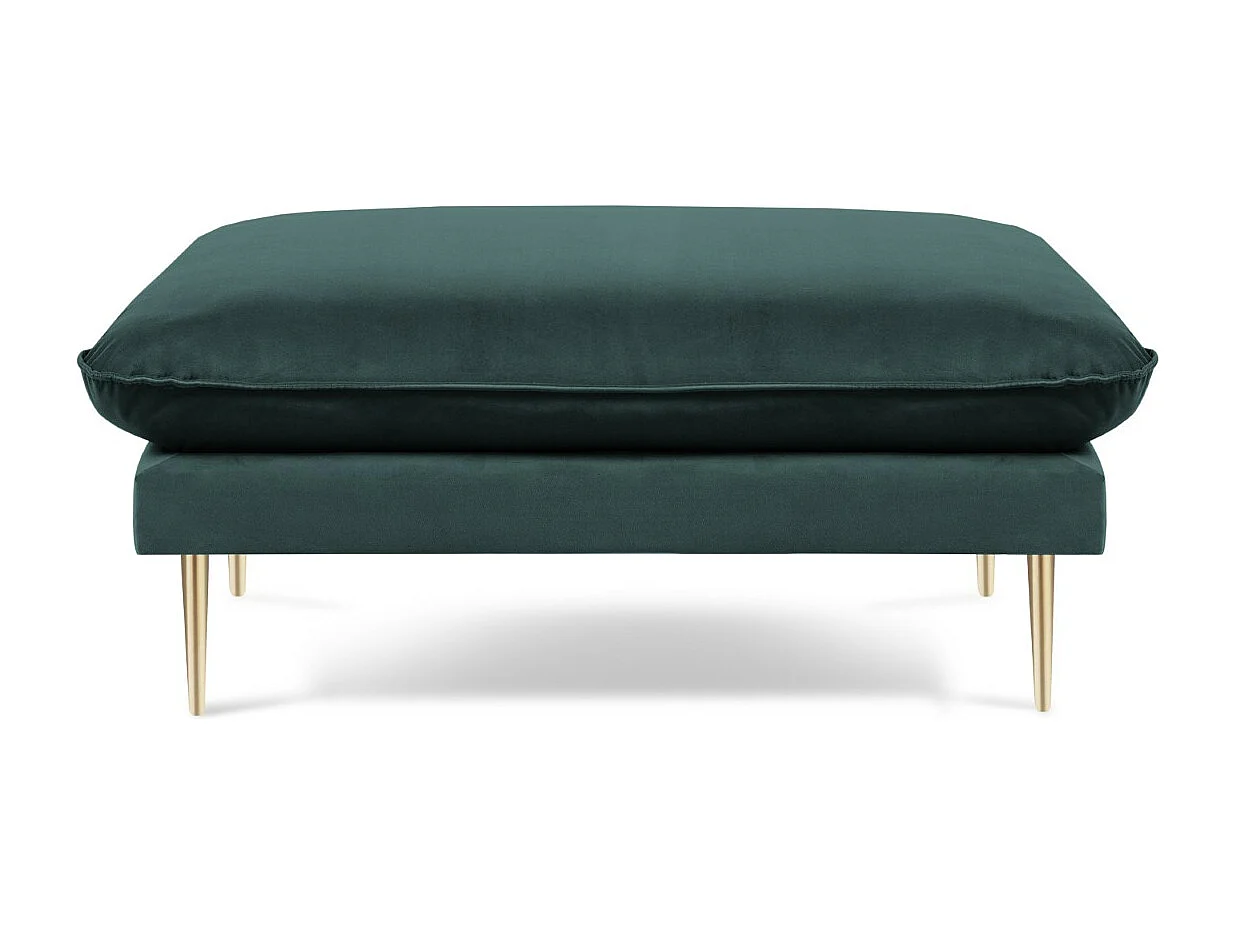 Cosmopolitan Design - Pouf "Vienna" en velours pétrole - 100x80x43cm