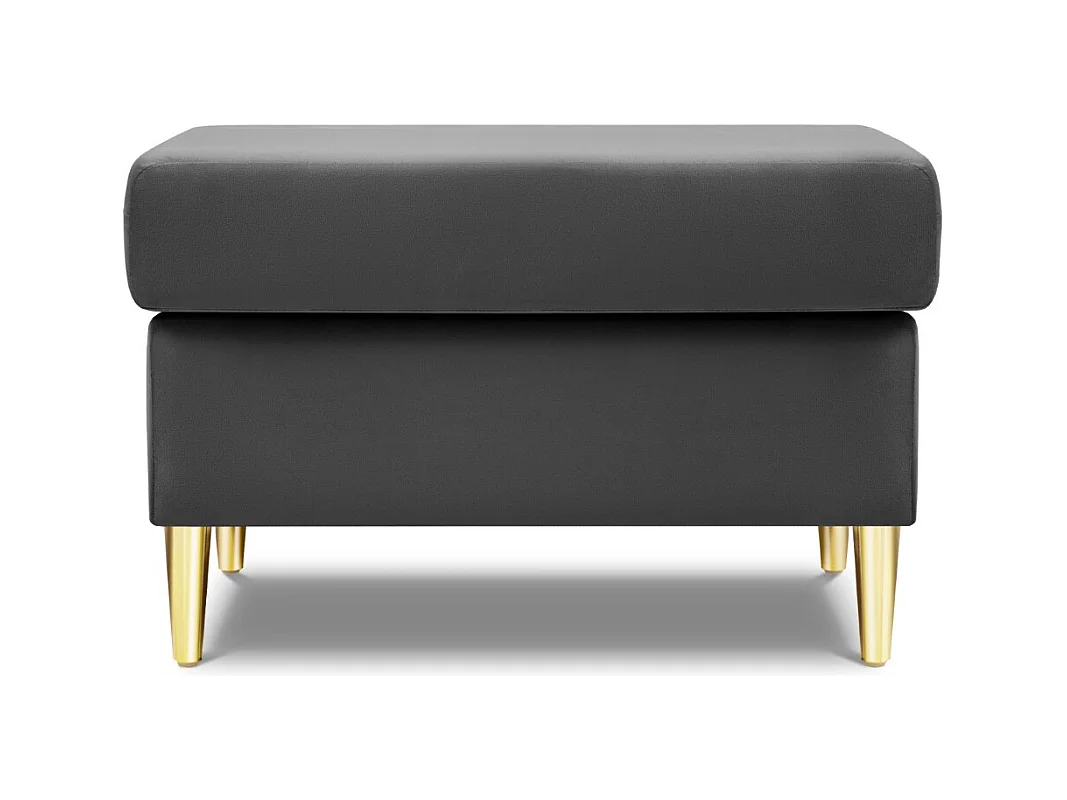 Cosmopolitan Design - Pouf "Kyoto" aus Samt hellgrau - 70x70x45cm