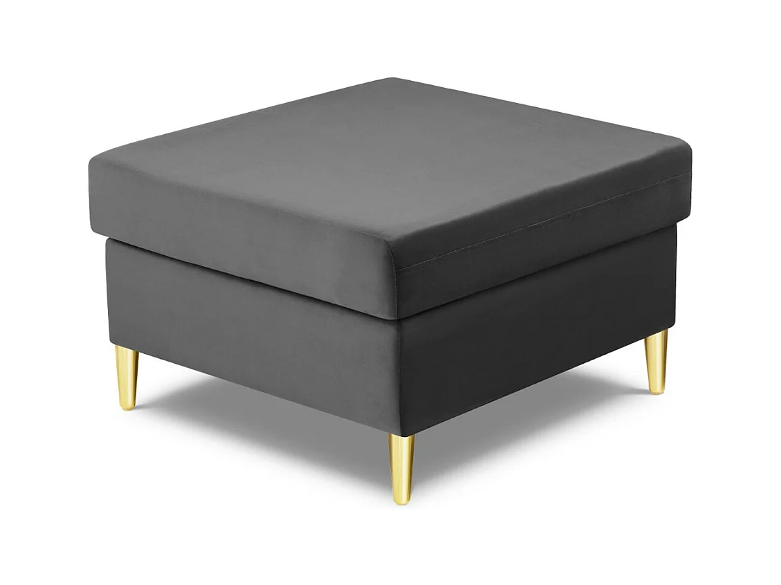 Cosmopolitan Design - Poef "Kyoto" Flueel, Lichtgrijs - 70x70x45cm