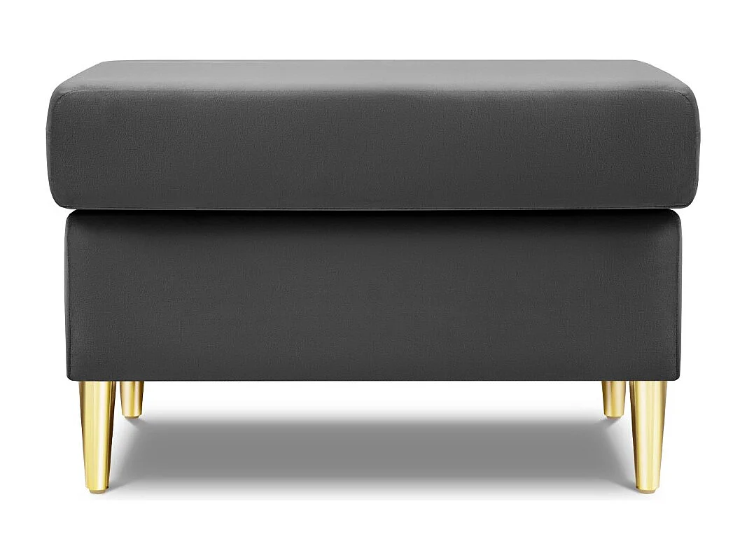 Cosmopolitan Design - Pufe "Kyoto" em veludo cinza claro - 70x70x45cm