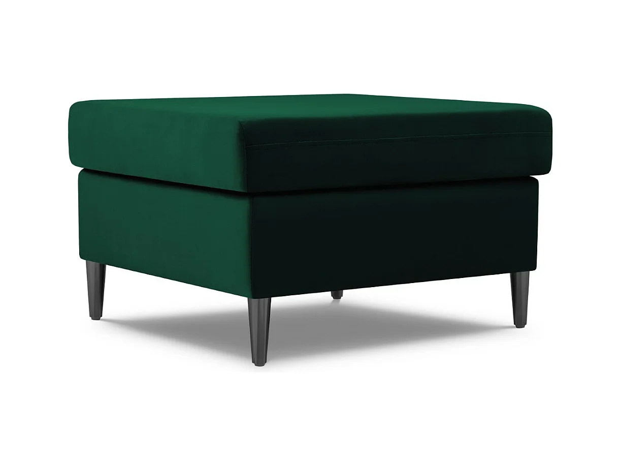 Cosmopolitan Design - Poef "Kyoto" Flueel, Flessengroen - 70x70x45cm