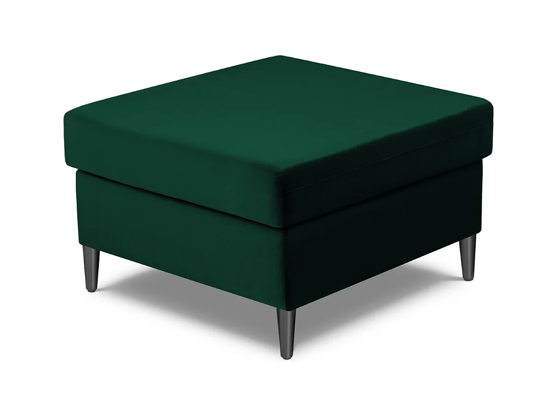 Cosmopolitan Design - Poef "Kyoto" Flueel, Flessengroen - 70x70x45cm