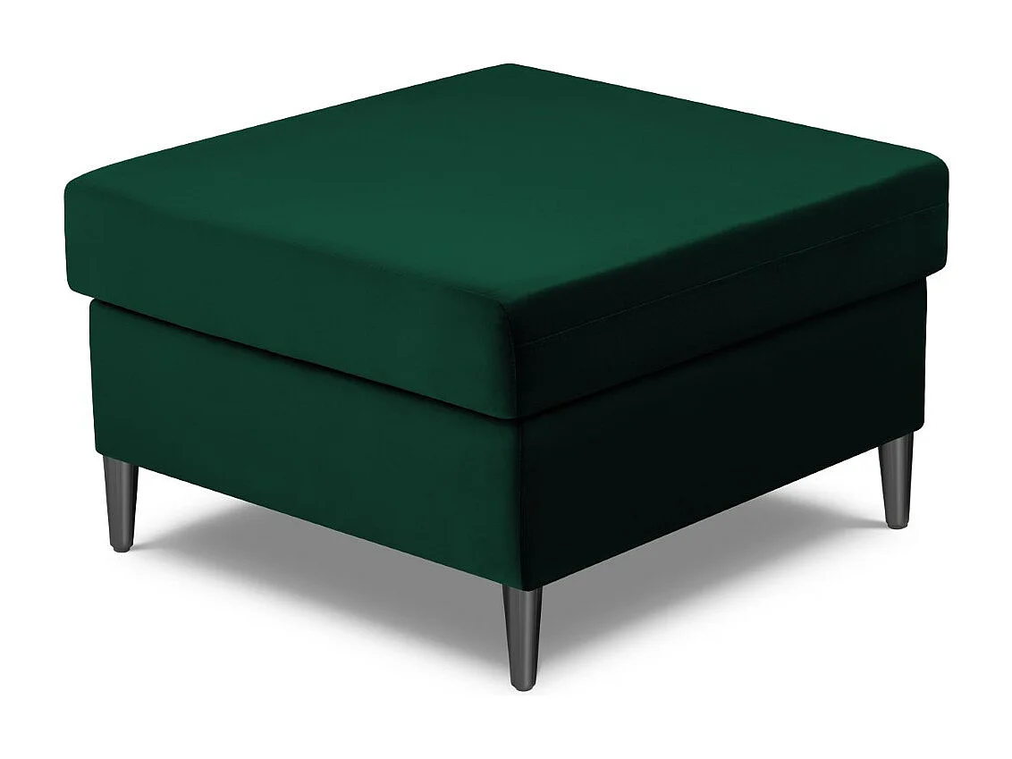 Cosmopolitan Design - Pufe "Kyoto" em veludo verde garrafa - 70x70x45cm