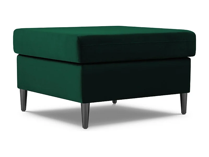 Cosmopolitan Design - Pouf "Kyoto" en velours vert bouteille - 70x70x45cm