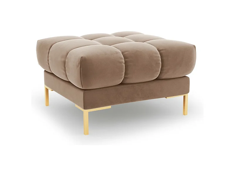 Cosmopolitan Design - Pouf "Bali" aus Samt beige - 60x60x41cm