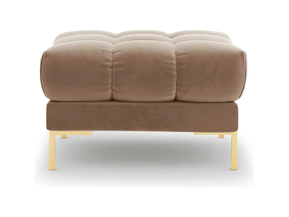 Cosmopolitan Design - Poef "Bali" Flueel, Beige - 60x60x41cm