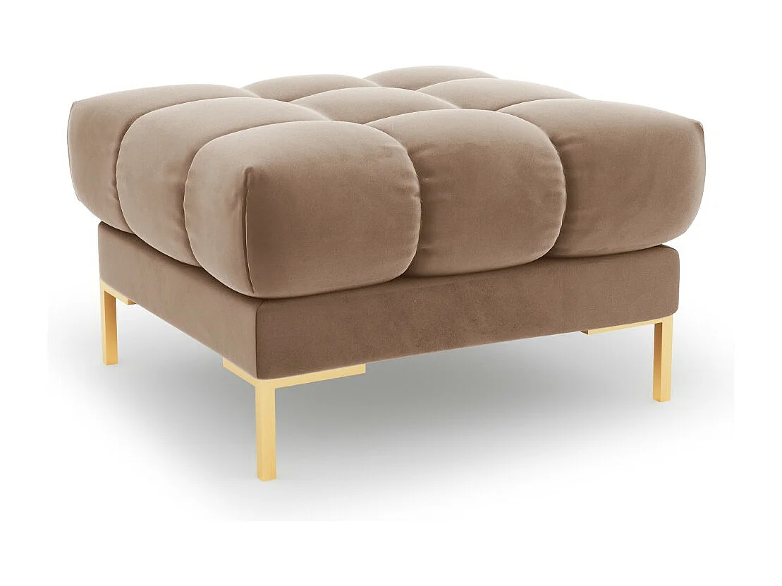 Cosmopolitan Design - Pufe "Bali" em veludo bege - 60x60x41cm