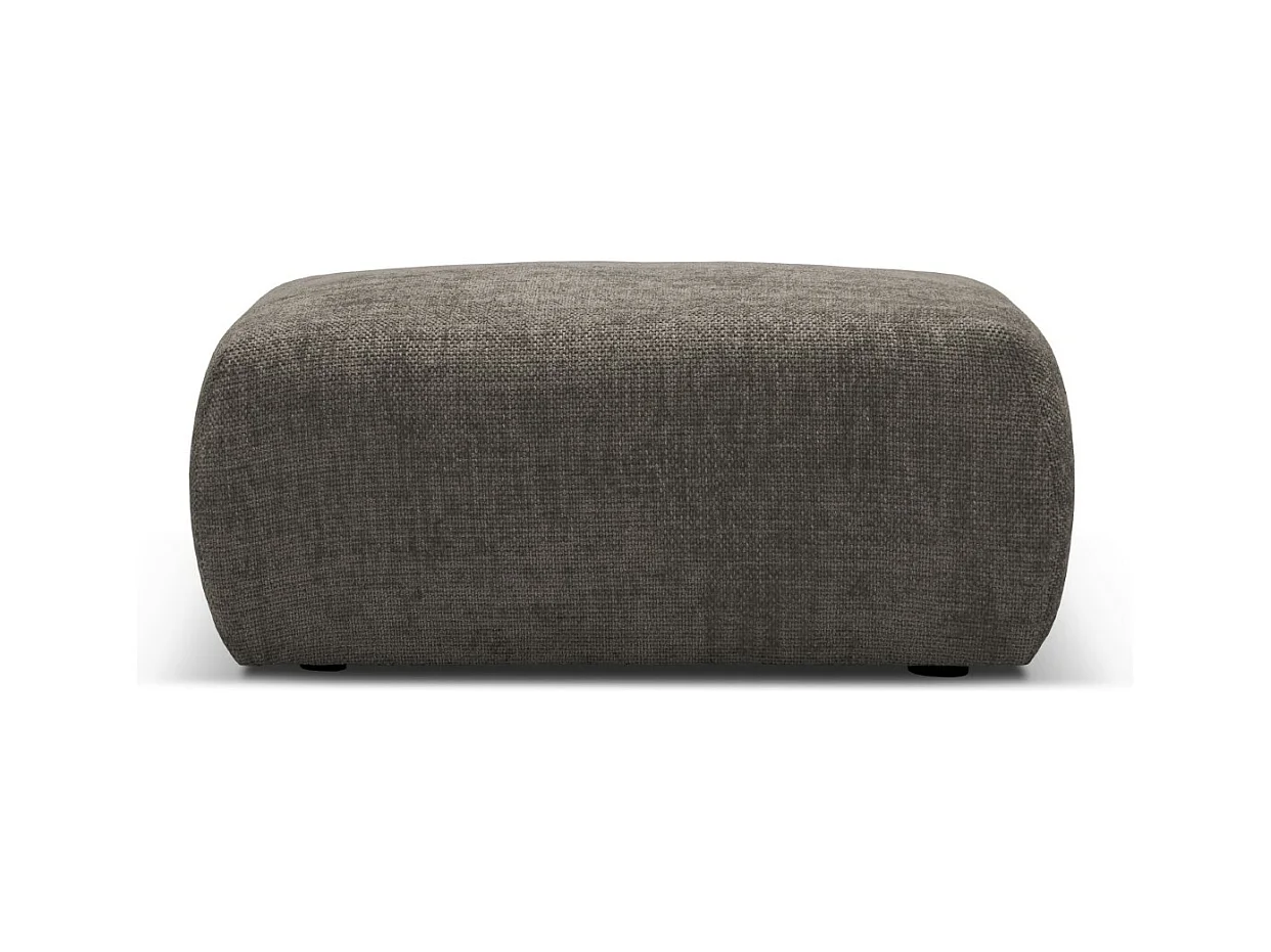 Cosmopolitan Design - Pouf "Matera" aus Chenille-Stoff grau - 86x68x40cm