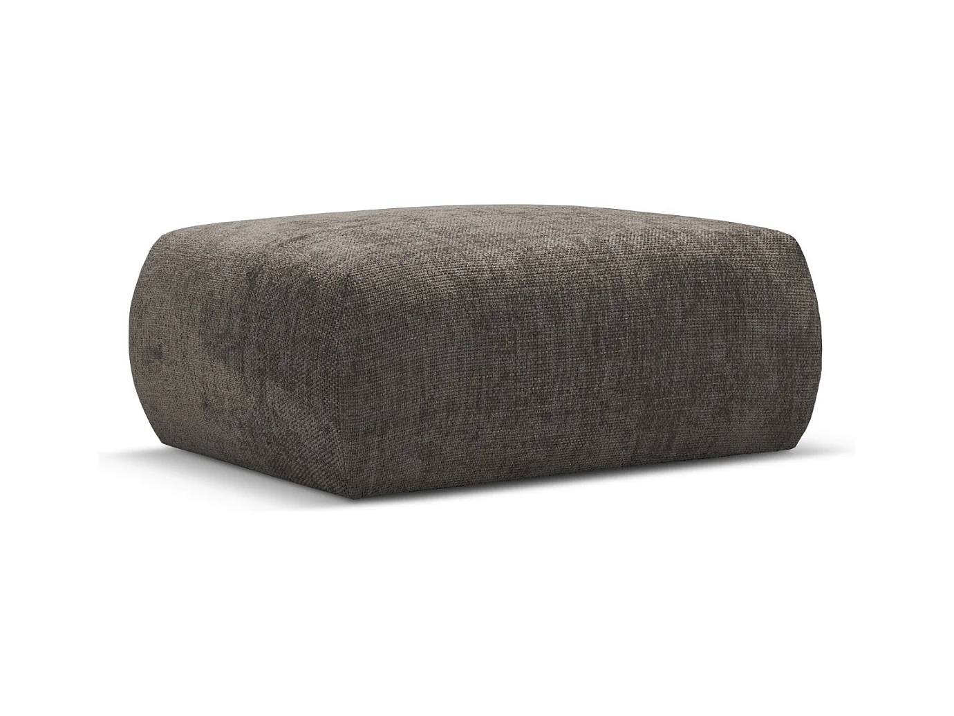 Cosmopolitan Design - Pouf "Matera" en chenille gris - 86x68x40cm