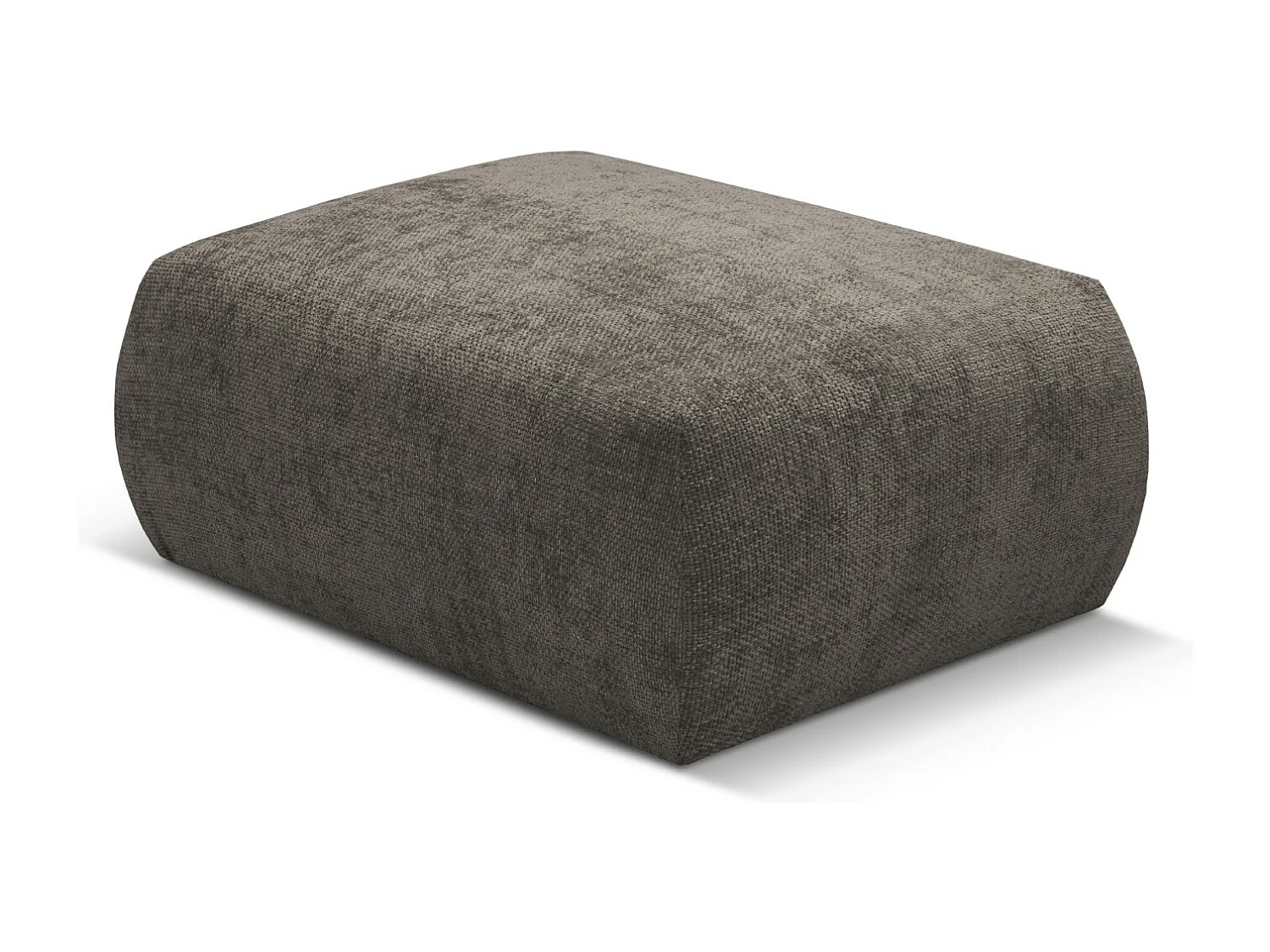 Cosmopolitan Design - Poef "Matera" Chenille, Grijs - 86x68x40cm