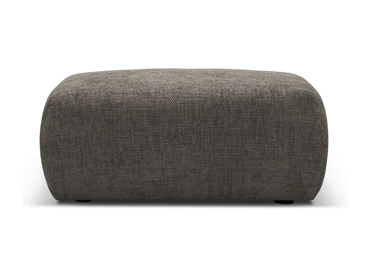 Cosmopolitan Design - Pufe "Matera" em tecido chenille cinza - 86x68x40cm