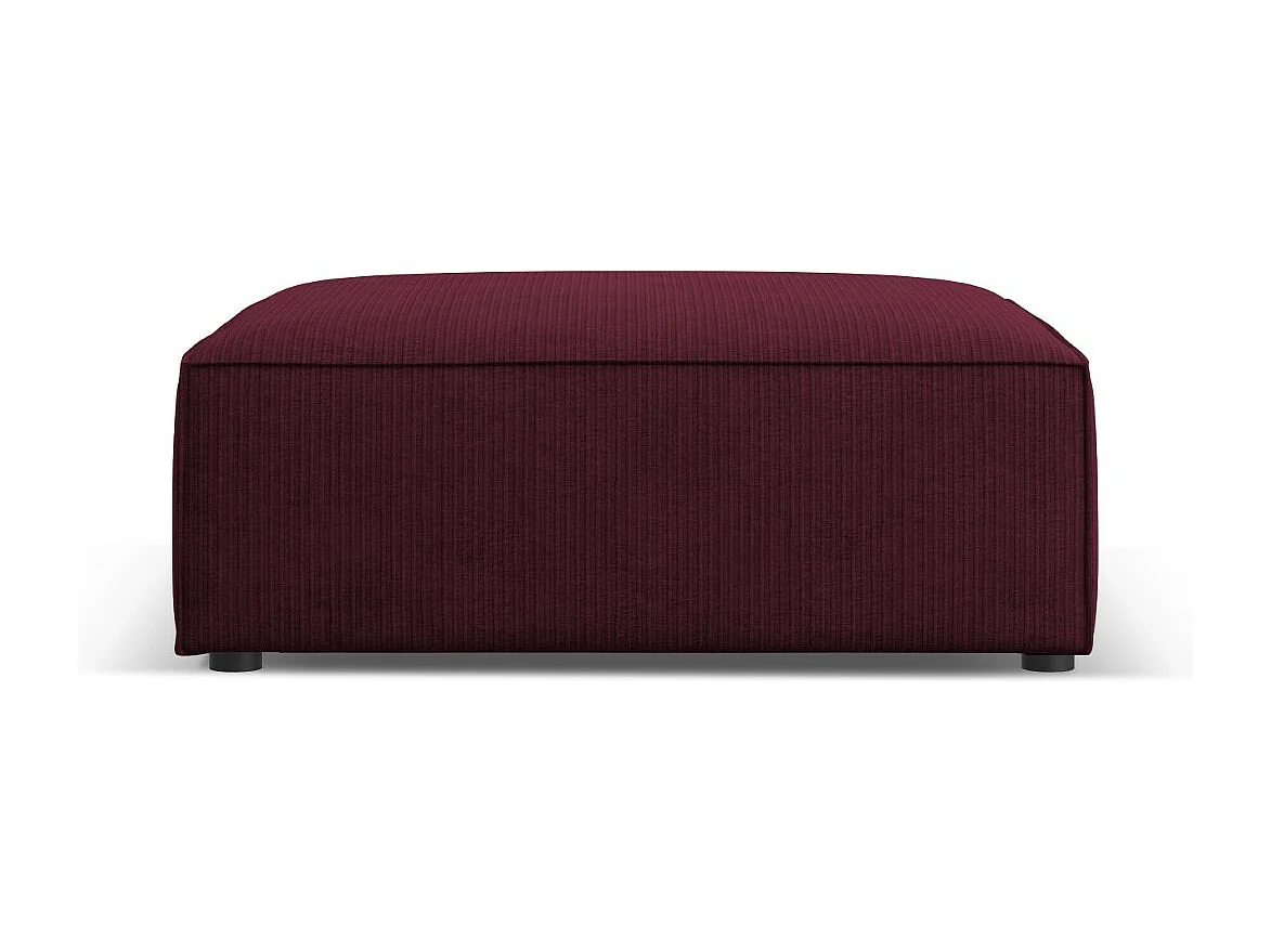 Cosmopolitan Design - Pouf "Arendal" en chenille avec un effet côtelé rubis - 102x80x40cm