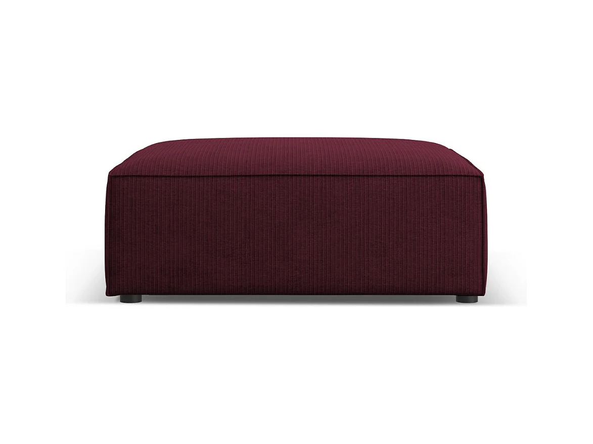 Cosmopolitan Design - Pouf "Arendal" en chenille avec un effet côtelé rubis - 102x80x40cm