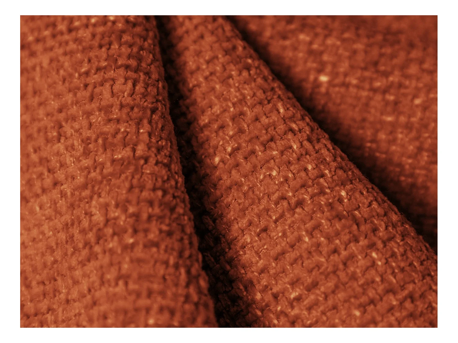 Cosmopolitan Design - Puf "Arendal" de tejido chenilla terracota - 102x80x40cm