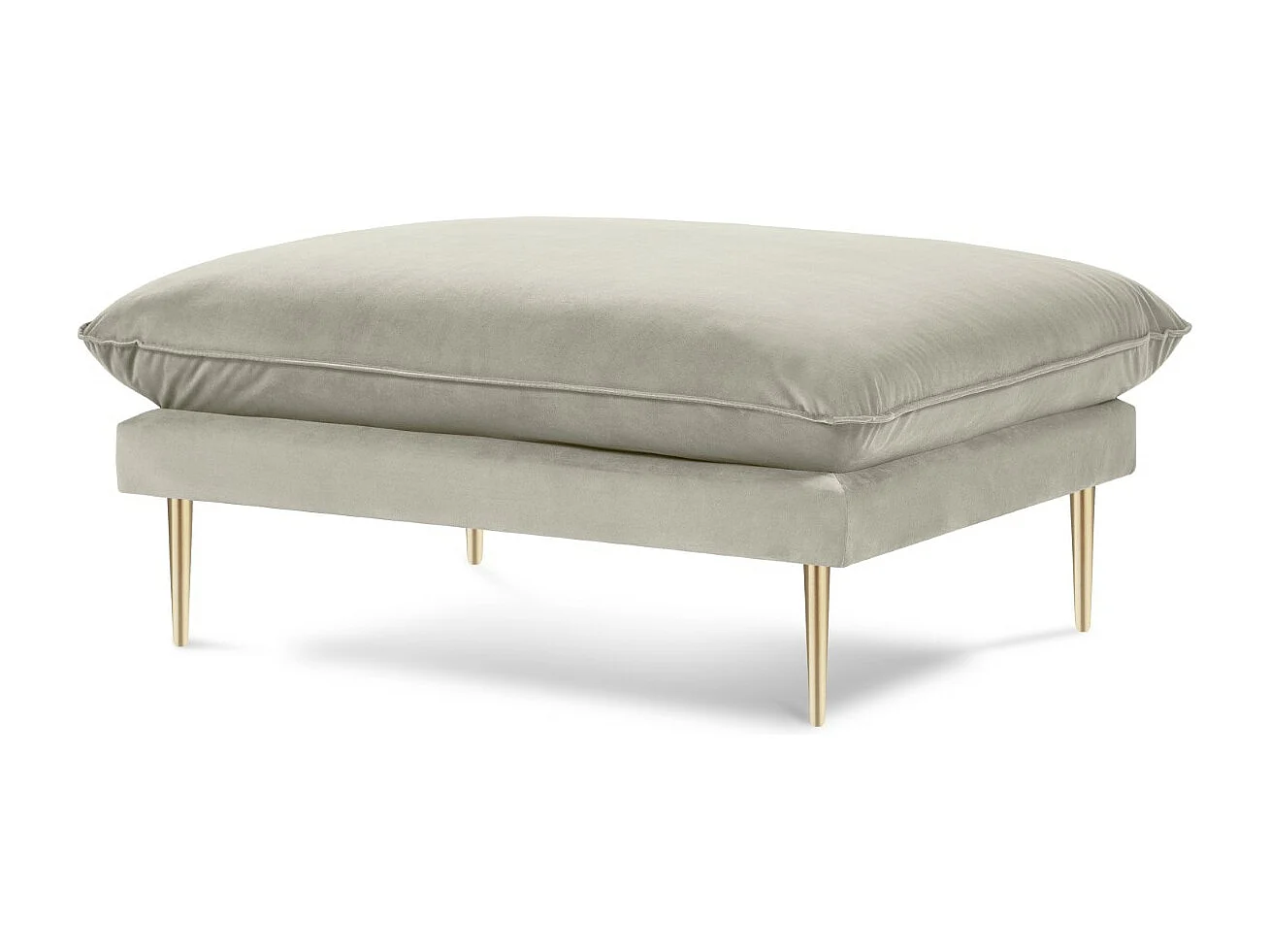 Cosmopolitan Design - Pouf "Vienna" en velours beige - 100x80x43cm