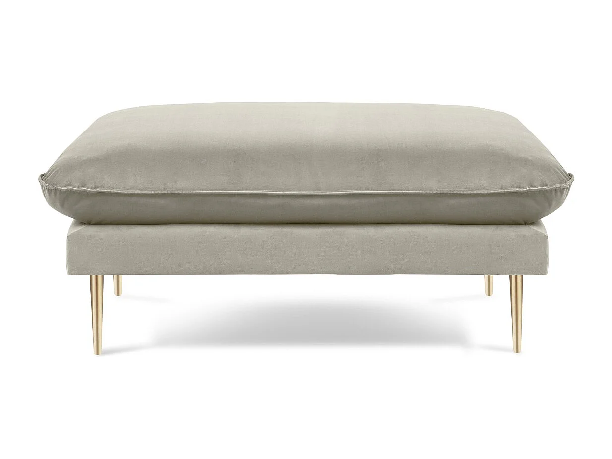 Cosmopolitan Design - Pouf "Vienna" en velours beige - 100x80x43cm