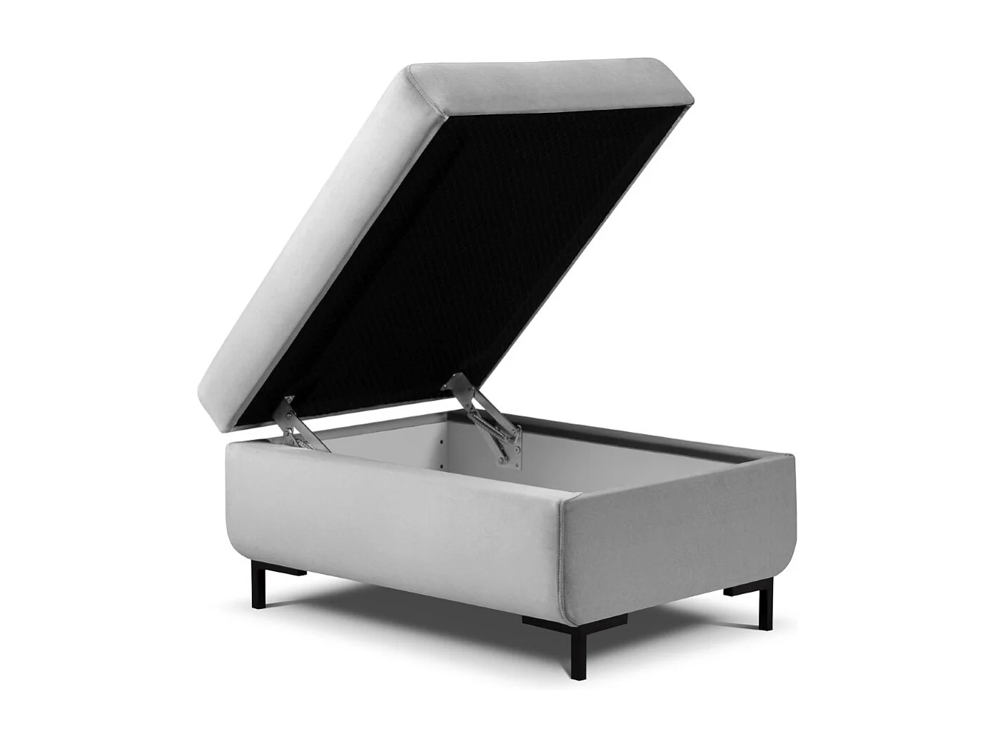 CXL by Christian Lacroix - Pouf mit Kasten "Yanis" Sitzer aus Samt grau - 87x72x46cm