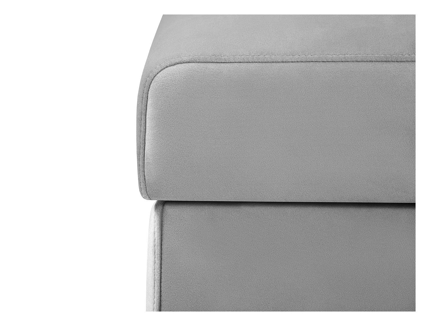 CXL by Christian Lacroix - Pouf avec coffre "Yanis" en velours gris - 87x72x46cm