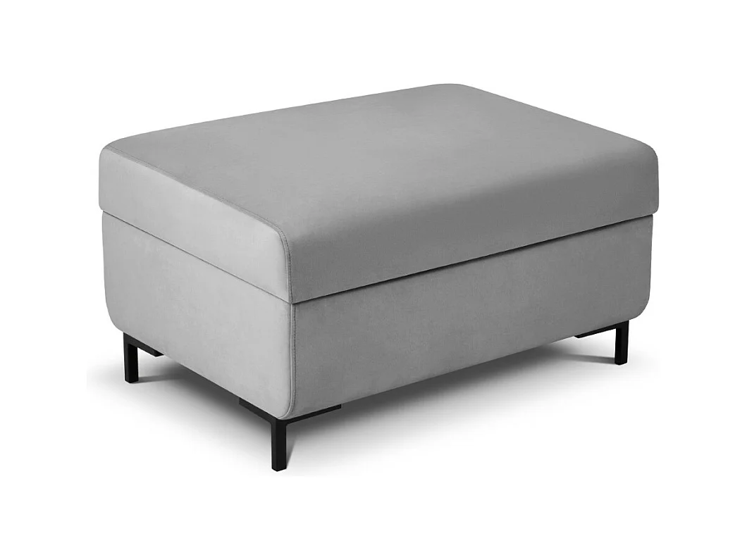 CXL by Christian Lacroix - Pouf avec coffre "Yanis" en velours gris - 87x72x46cm