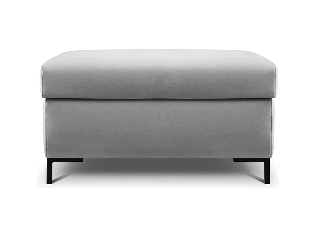 CXL by Christian Lacroix - Pouf avec coffre "Yanis" en velours gris - 87x72x46cm