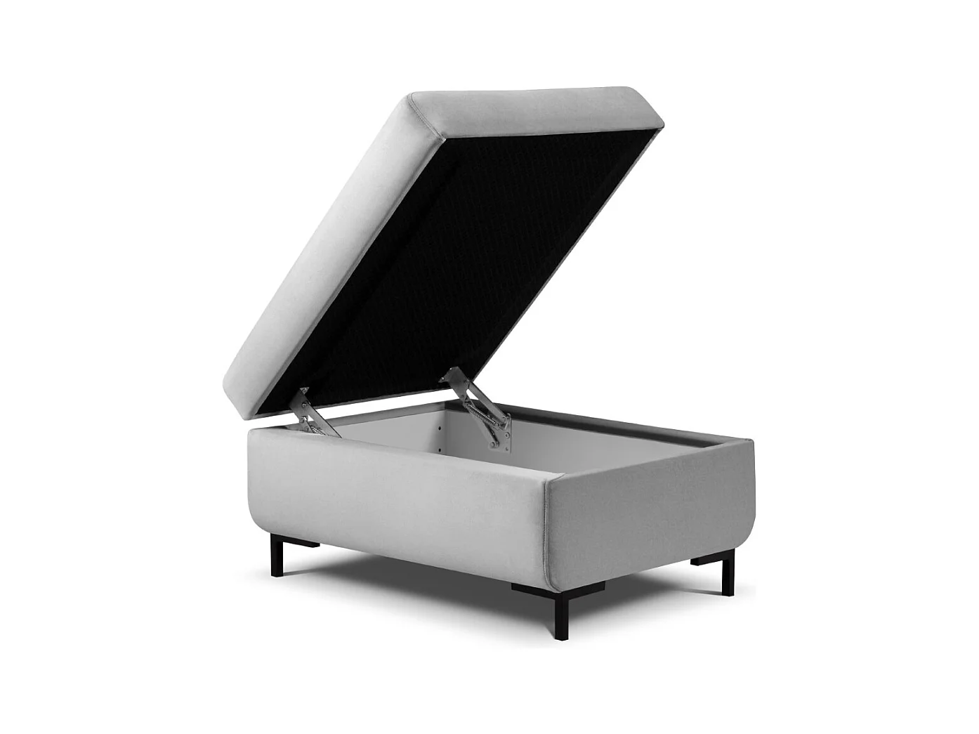 CXL by Christian Lacroix - Pouf avec coffre "Yanis" en velours gris - 87x72x46cm