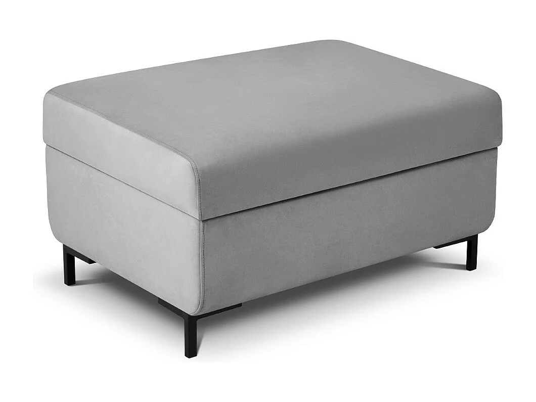 CXL by Christian Lacroix - Pouf avec coffre "Yanis" en velours gris - 87x72x46cm