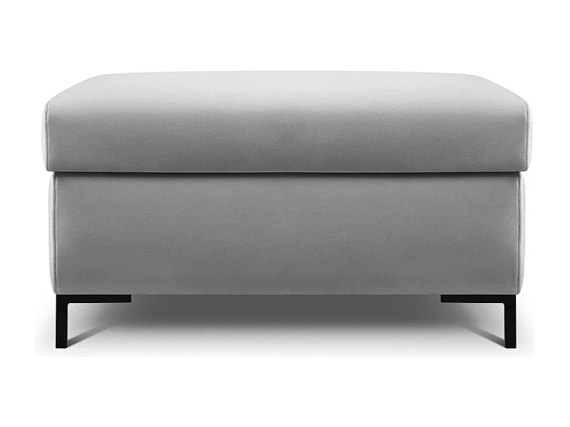 CXL by Christian Lacroix - Puf con baúl "Yanis" de terciopelo gris - 87x72x46cm