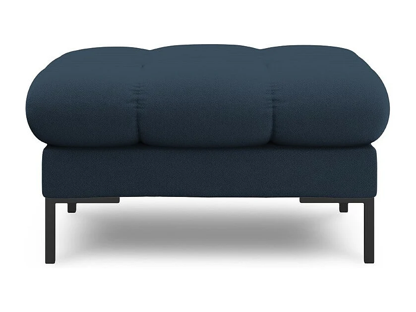 Cosmopolitan Design - Pouf "Bali" en tissu structurel bleu - 60x60x41cm
