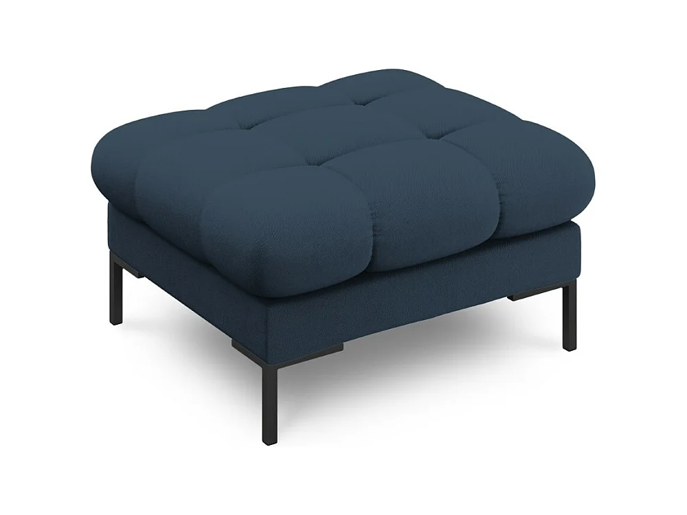 Cosmopolitan Design - Poef "Bali" Structurele stof, Blauw - 60x60x41cm