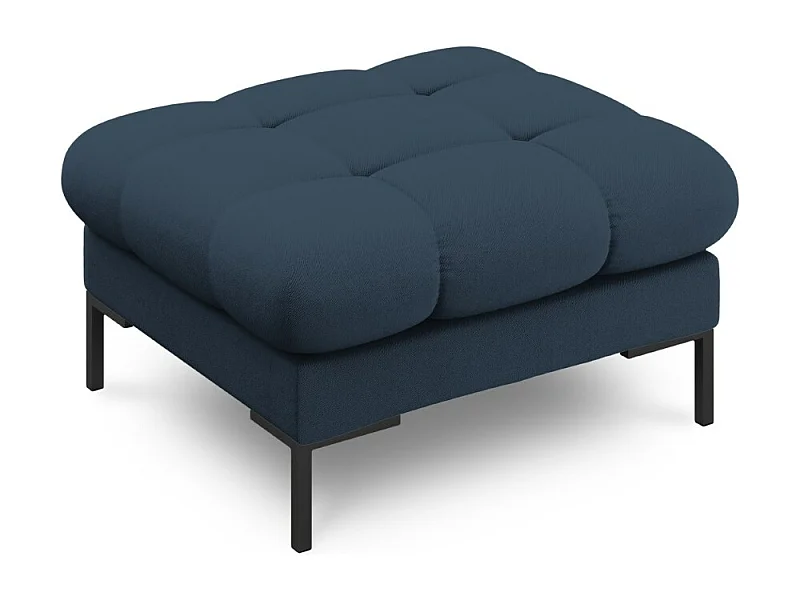 Cosmopolitan Design - Pufe "Bali" em tecido estrutural azul - 60x60x41cm