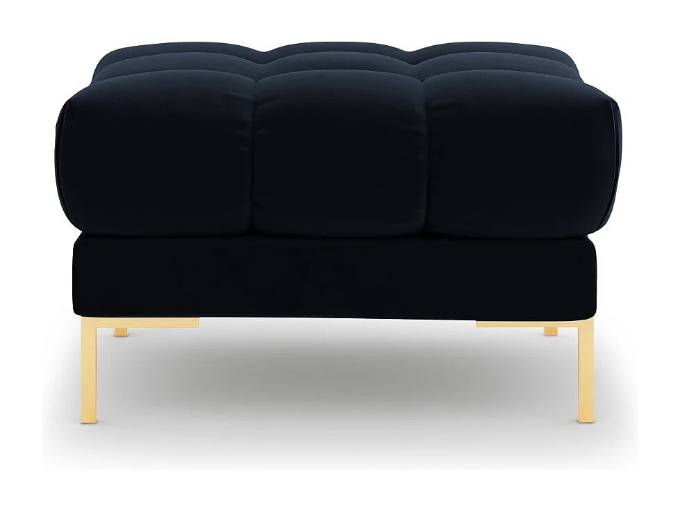 Cosmopolitan Design - Pouf "Bali" aus Samt dunkelblau - 60x60x41cm