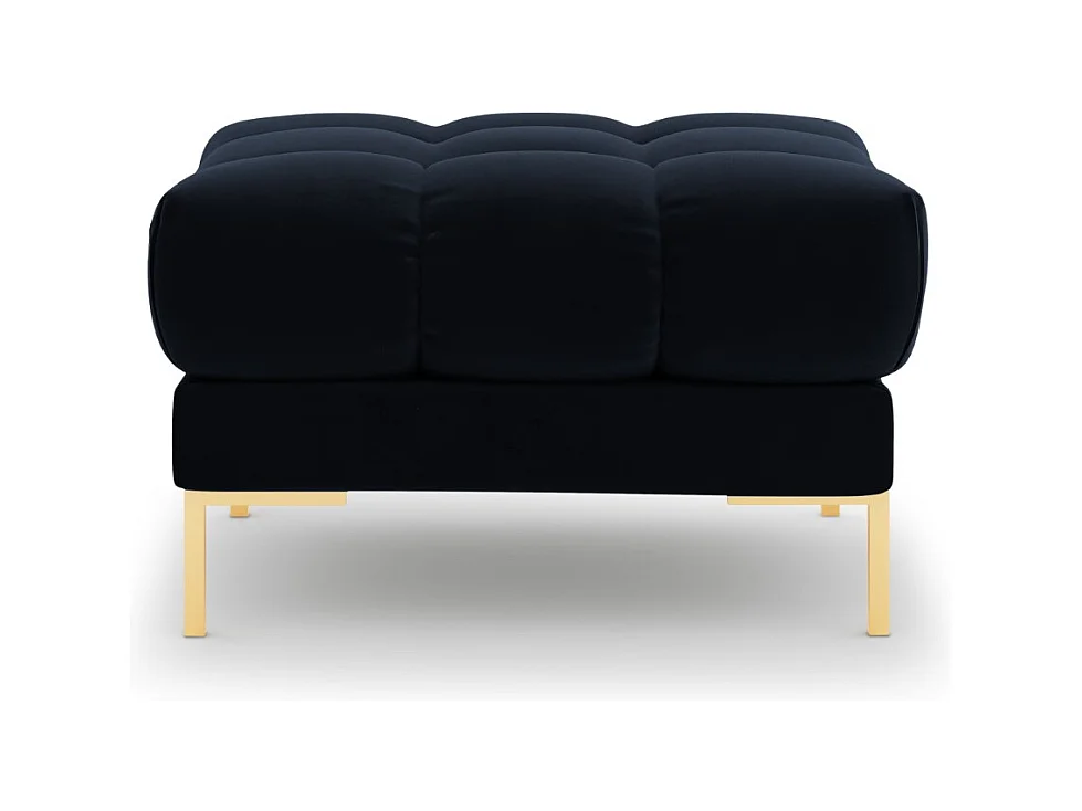 Cosmopolitan Design - Poef "Bali" Flueel, Donkerblauw - 60x60x41cm