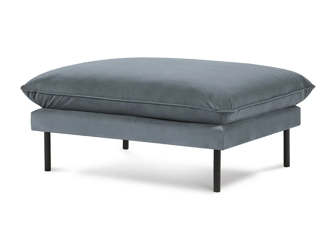 Cosmopolitan Design - Pouf "Vienna" in velluto blu grigio - 100x80x43cm