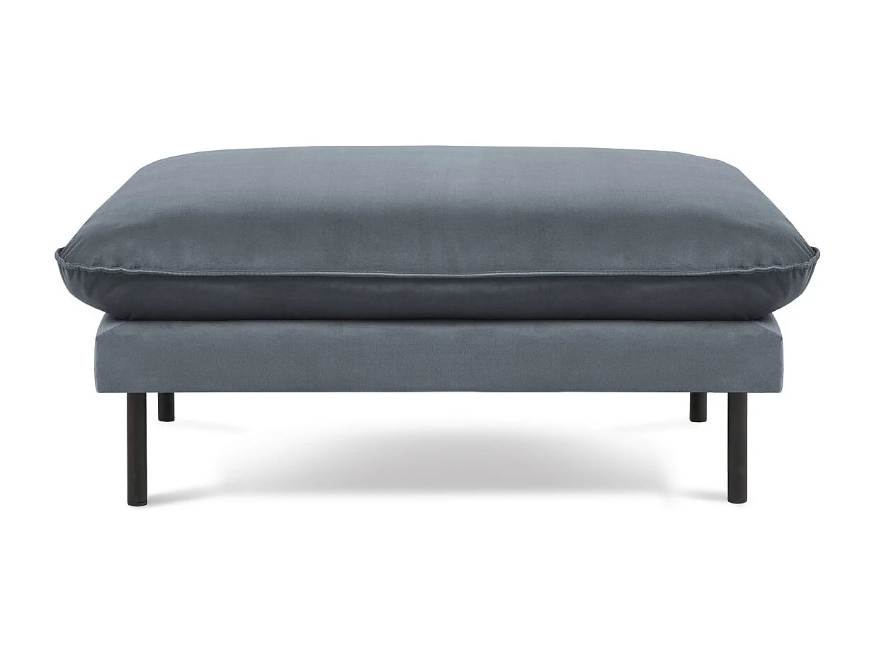 Cosmopolitan Design - Pouf "Vienna" in velluto blu grigio - 100x80x43cm