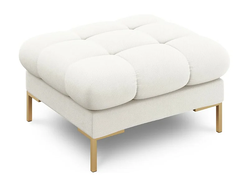 Cosmopolitan Design - Poef "Bali" Structurele stof, Lichtbeige - 60x60x41cm