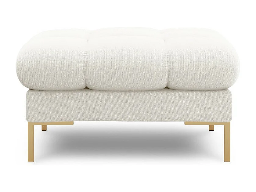 Cosmopolitan Design - Pouf "Bali" en tissu structurel beige clair - 60x60x41cm