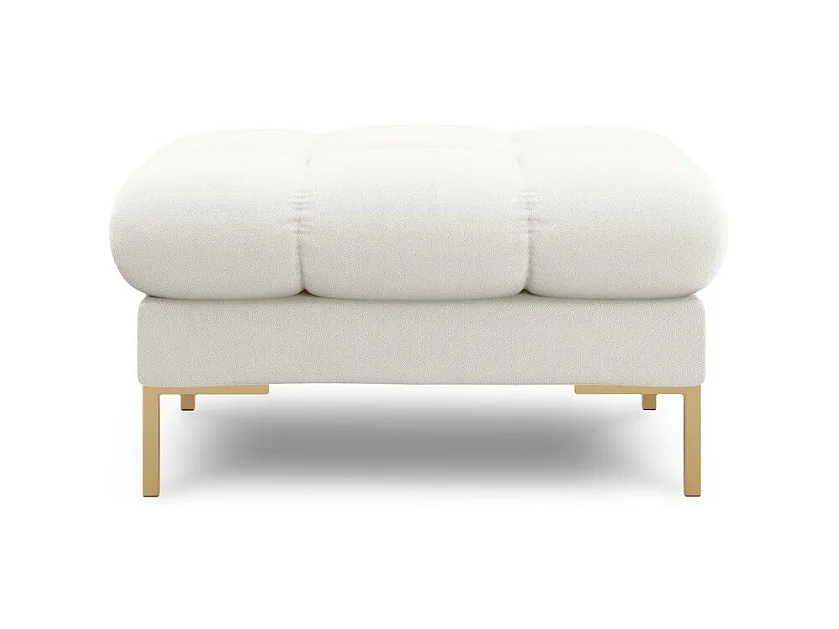 Cosmopolitan Design - Poef "Bali" Structurele stof, Lichtbeige - 60x60x41cm