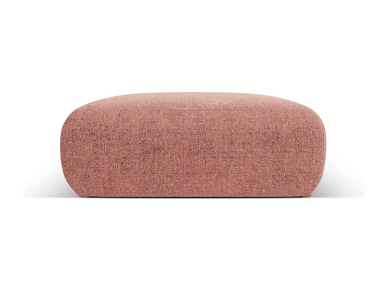 Cosmopolitan Design - Puf "Nolio" 2 plazas de tejido chenilla rosa - 100x100x36cm