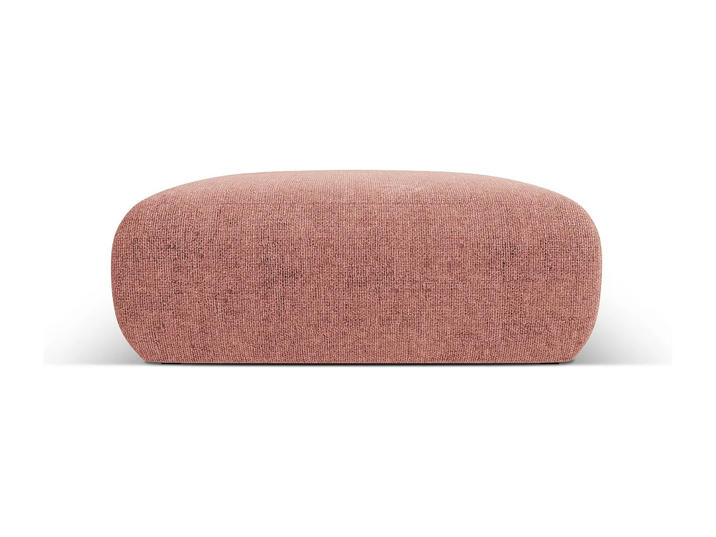 Cosmopolitan Design - Puf "Nolio" 2 plazas de tejido chenilla rosa - 100x100x36cm