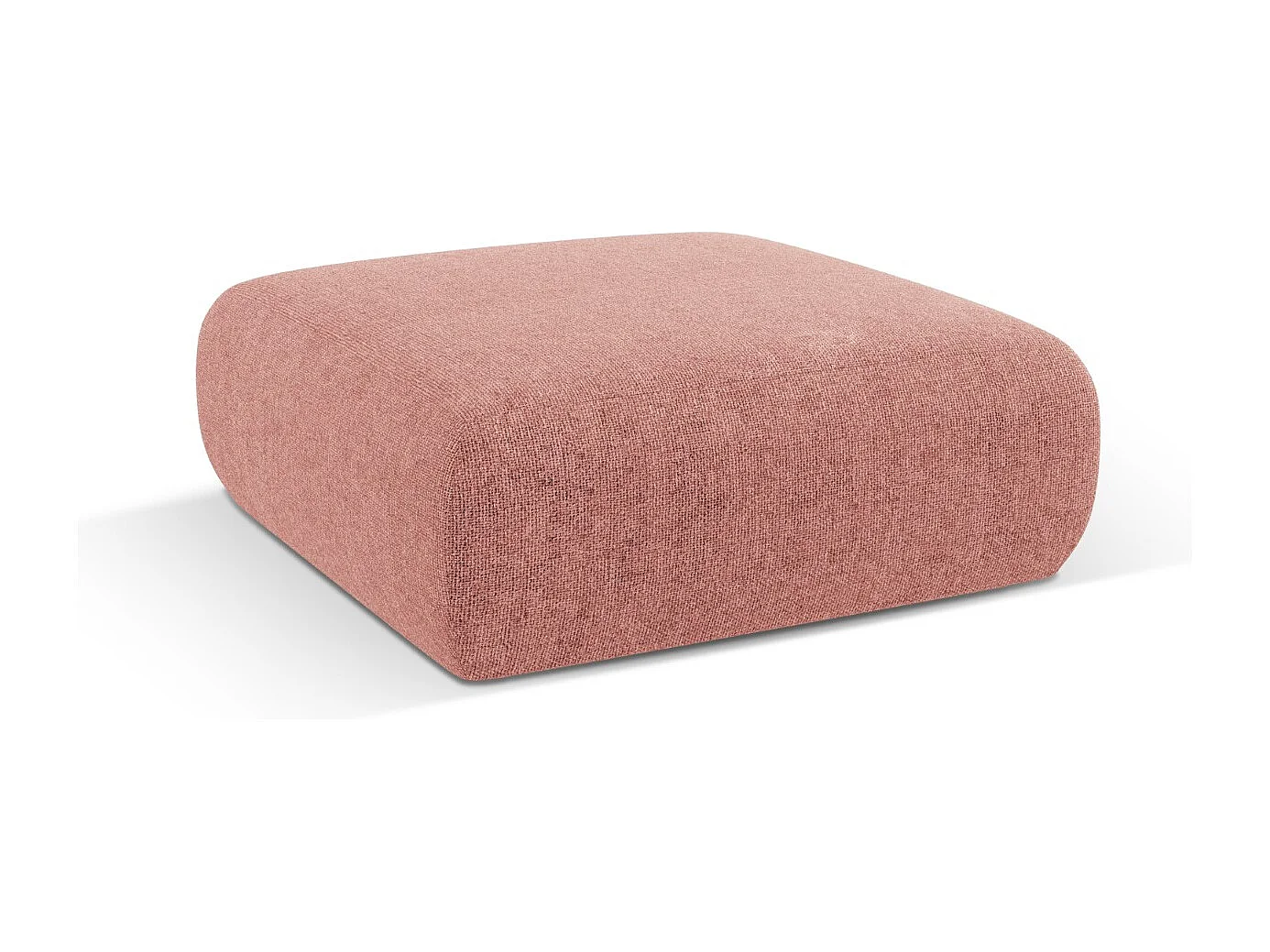 Cosmopolitan Design - Puf "Nolio" 2 plazas de tejido chenilla rosa - 100x100x36cm