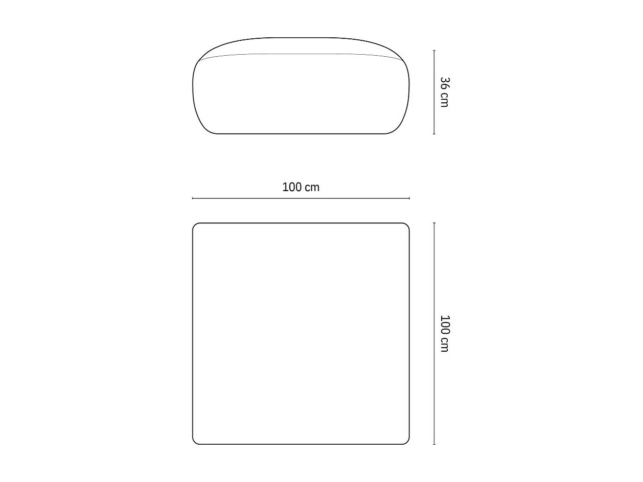 Cosmopolitan Design - Pouf "Nolio" 2 places en chenille rose - 100x100x36cm