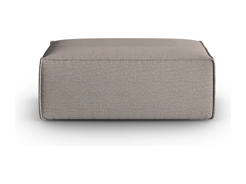 Cosmopolitan Design - Pufe "Mackay" em veludo estruturado cappuccino - 100x69x40cm