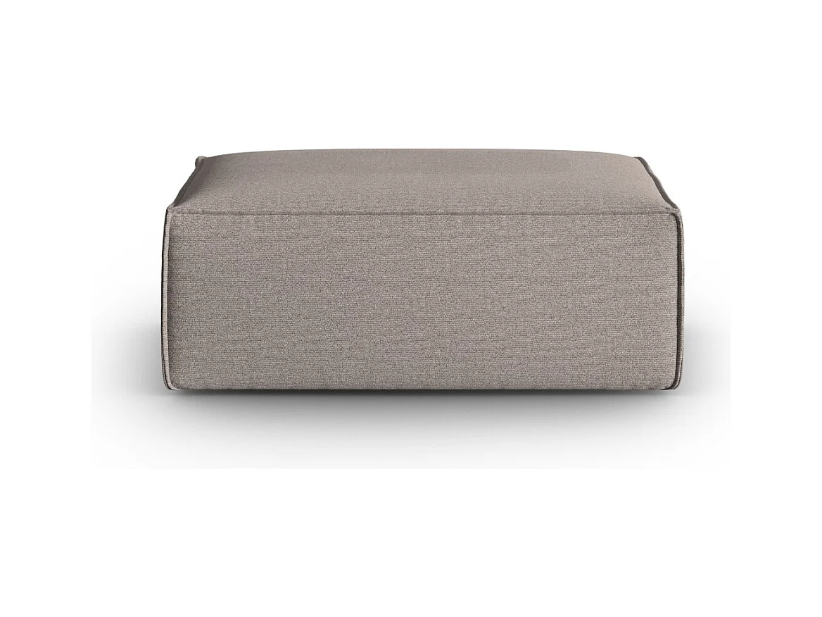 Cosmopolitan Design - Pouf "Mackay" en velours structuré cappuccino - 100x69x40cm