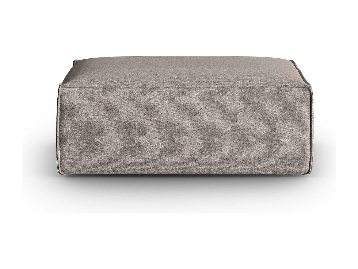 Cosmopolitan Design - Pufe "Mackay" em veludo estruturado cappuccino - 100x69x40cm