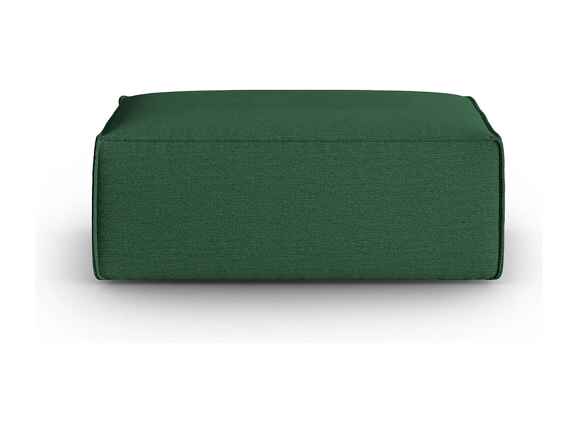 Cosmopolitan Design - Pouf "Mackay" en velours structuré vert - 100x69x40cm
