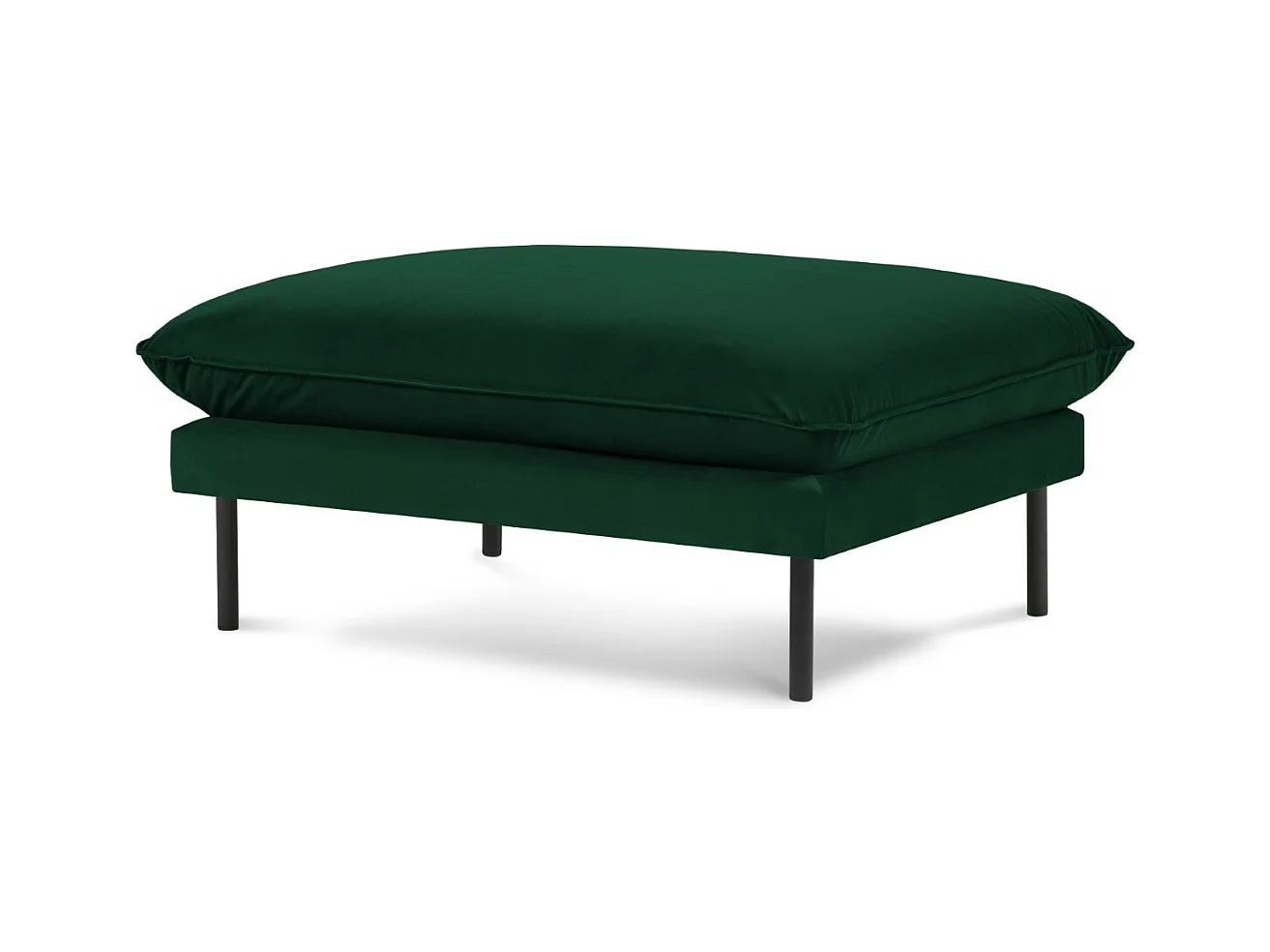 Cosmopolitan Design - Poef "Vienna" Flueel, Flessengroen - 100x80x43cm