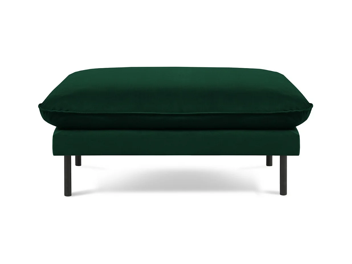 Cosmopolitan Design - Pouf "Vienna" aus Samt flaschengrün - 100x80x43cm