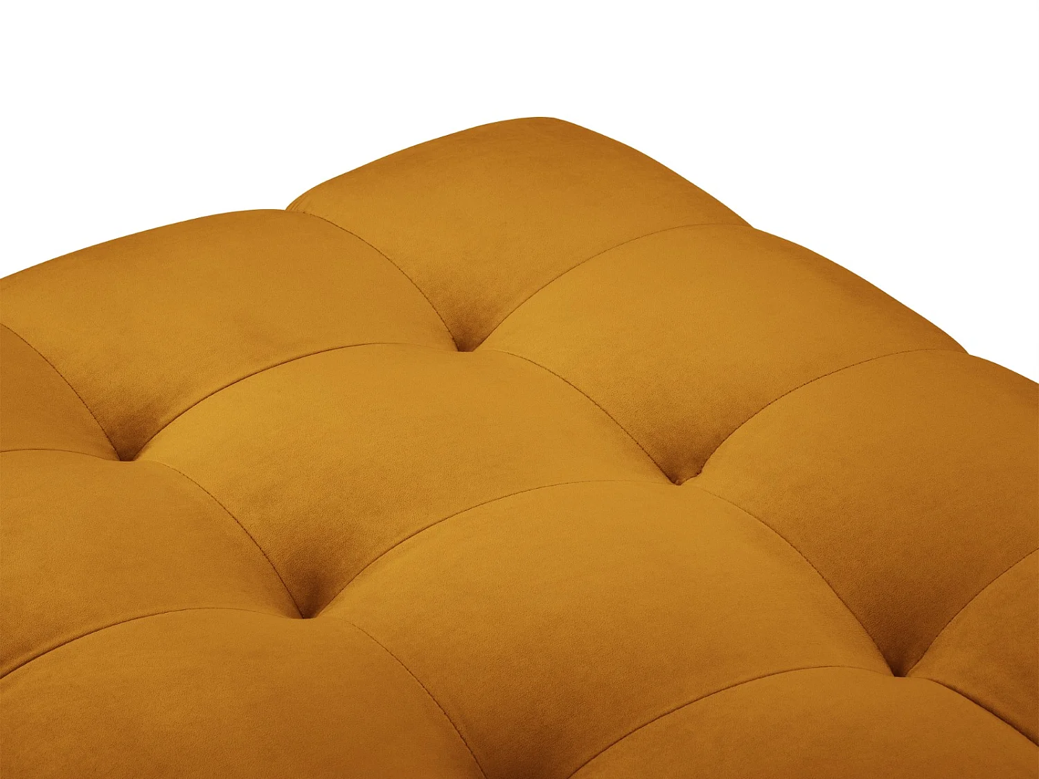 Cosmopolitan Design - Pouf "Bali" aus Samt gelb - 60x60x41cm