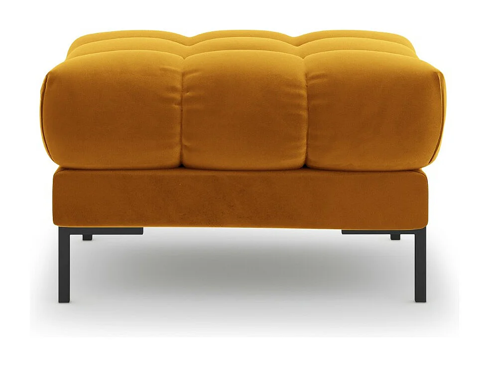 Cosmopolitan Design - Pufe "Bali" em veludo amarelo - 60x60x41cm